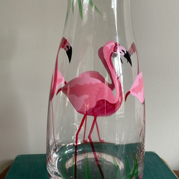 Pier 1 Fannie Flamingo Hand Painted Carafe- great condition - Picture 8 of 10